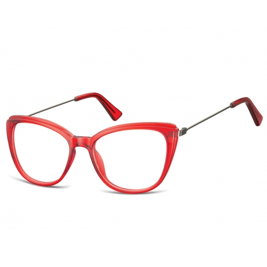 Oprawki korekcyjne okulary Kocie Oczy zerówki damskie CP121F czerwone
